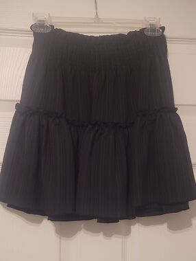 Women's Black Tiered Mini Skirt